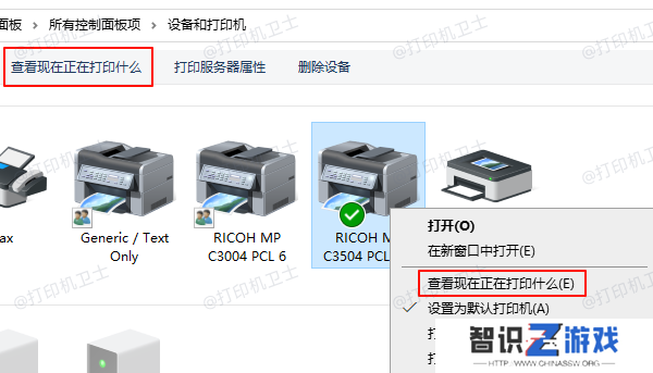 查看现在正在打印什么