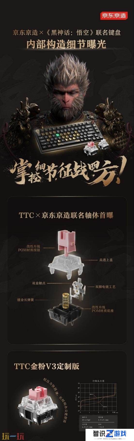 京东京造×《黑神话:悟空》联名键盘“墨染乾坤”12月25日正式开售