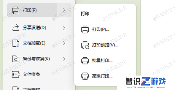 调整软件打印设置